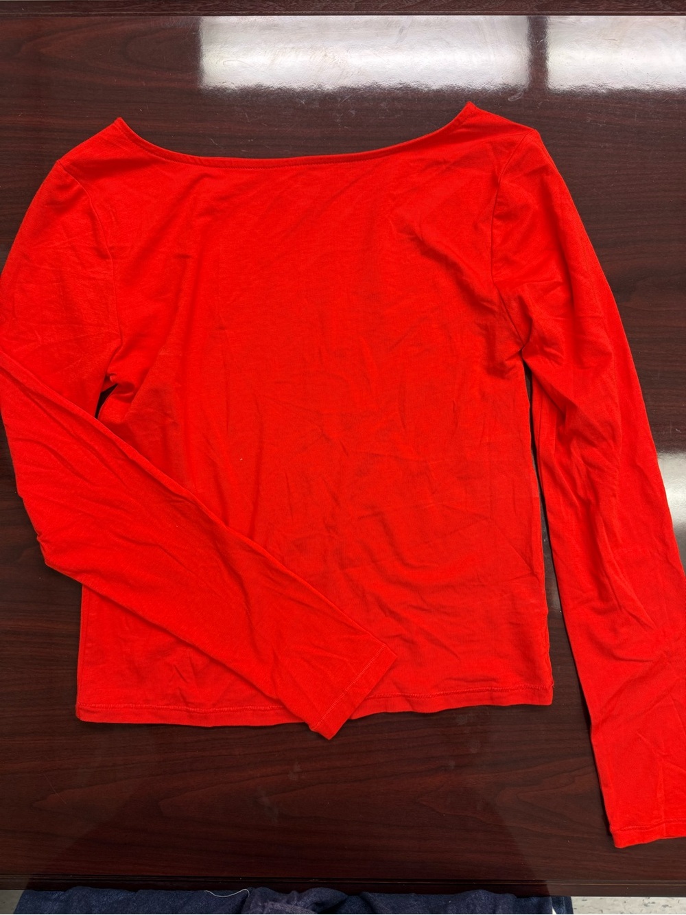 nuuds Bright Red Long-Sleeve Boatneck Top